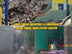 Gempa Cianjur Magnitudo 5,6 Hancurkan Banyak Rumah, Jalan Ditutup Longsor