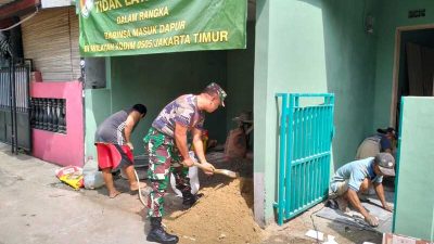 Pembangunan RTLH Warga RW.11 oleh Koramil 08