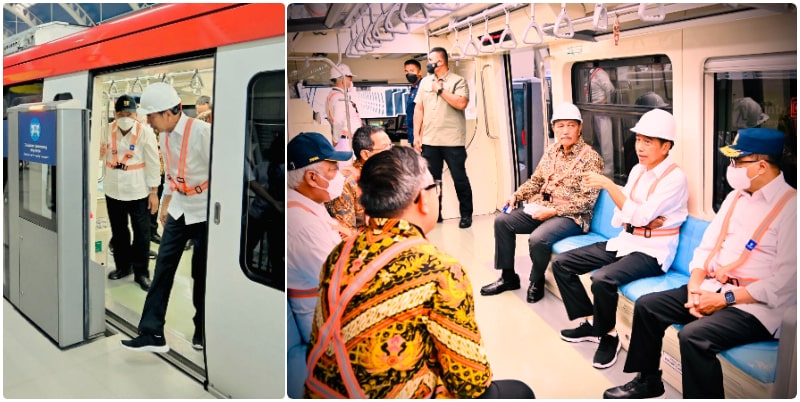 Presiden Jokowi Cobain LRT Jabodebek