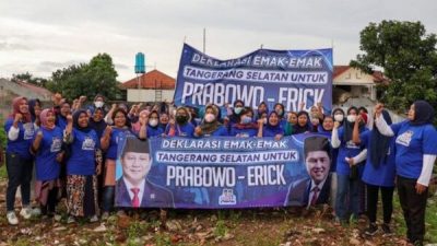 Emak-Emak Mengumumkan Dukungannya Kepada Prabowo-Erick Maju di Pilpres 2024