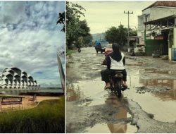 Viral: Masjid Raya Al Jabbar dan Jalan Provinsi yang Rusak Yang Belum Tersentuh Perbaikan