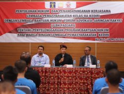 Gelar Penyuluhan Kesadaran Hukum Kepada Tahanan, Lapas Kediri Jalin PKS dengan LBH Fadjar