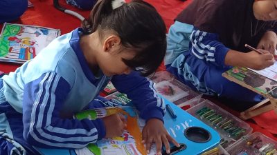 Program CSR Indomaret Bidang Pendidikan dan Kesehatan di SDN GRUDO 3 Ngawi Tentang PSN dan Lomba Mewarnai 