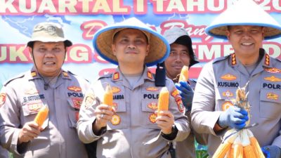 Kapolres Bekasi Kota Pimpin Panen Raya Jagung di Jatiasih