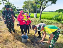 Sambut HUT ke-81 TNI, Kodim 0805/Ngawi Gelar Karya Bakti Penanaman Pohon