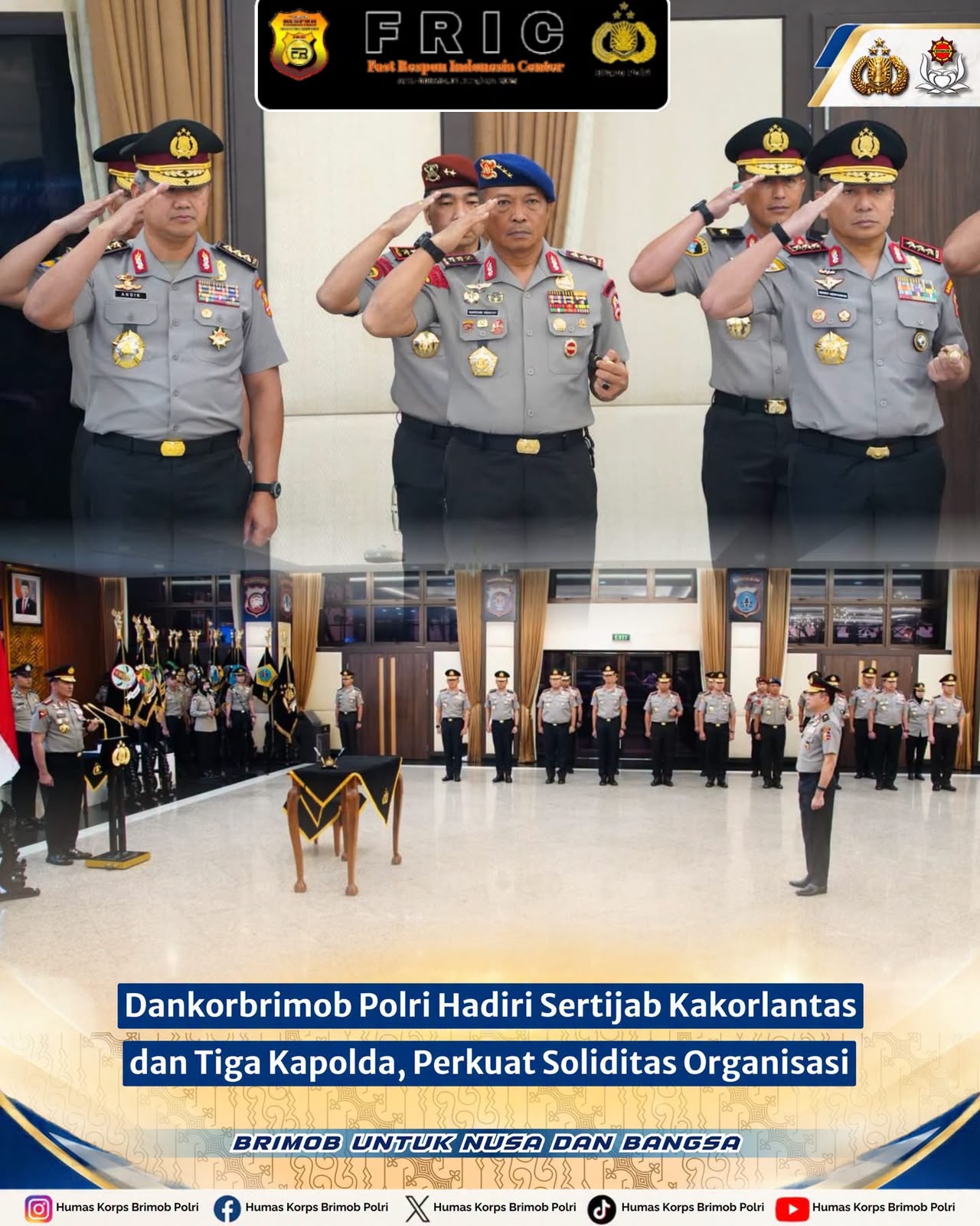 Ilustrasi upacara serah terima jabatan pejabat Polri di lingkungan Mabes Polri.