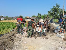 Satgas TMMD ke-130 Kodim Ngawi Maksimalkan Pembangunan Talud dan Pemasangan Stin