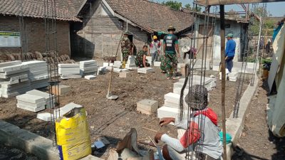 Hari Ke-7 TMMD ke-130 Kodim Ngawi, Pembangunan RTLH Milik Samidi Mulai Pasang Herbel
